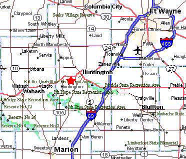 Map Location of Zahm Trailer Sales - Huntington, Indiana